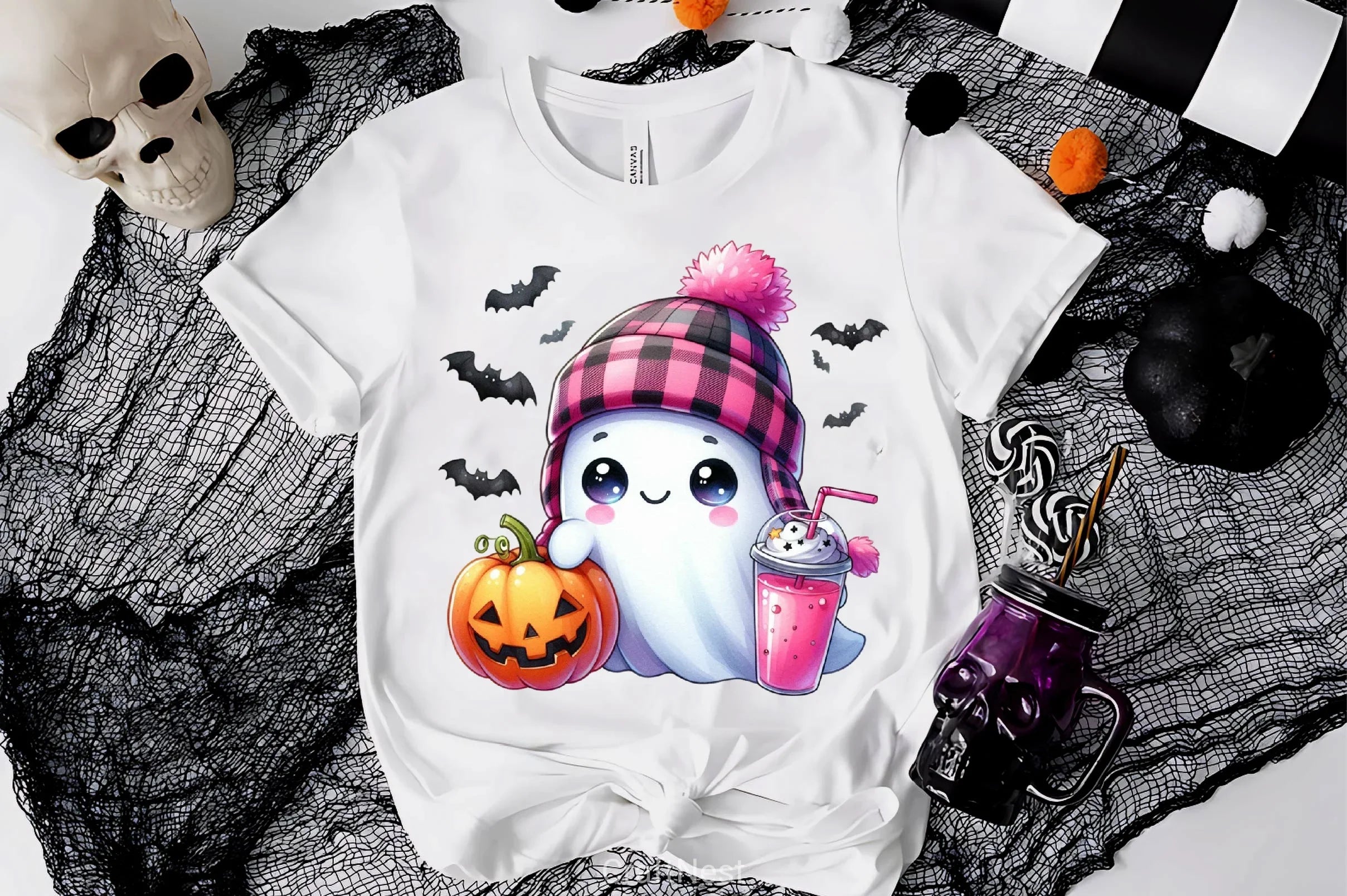 Cute Ghost Cute Halloween Clipart Bundle 4 - CraftNest - Digital Crafting and Art