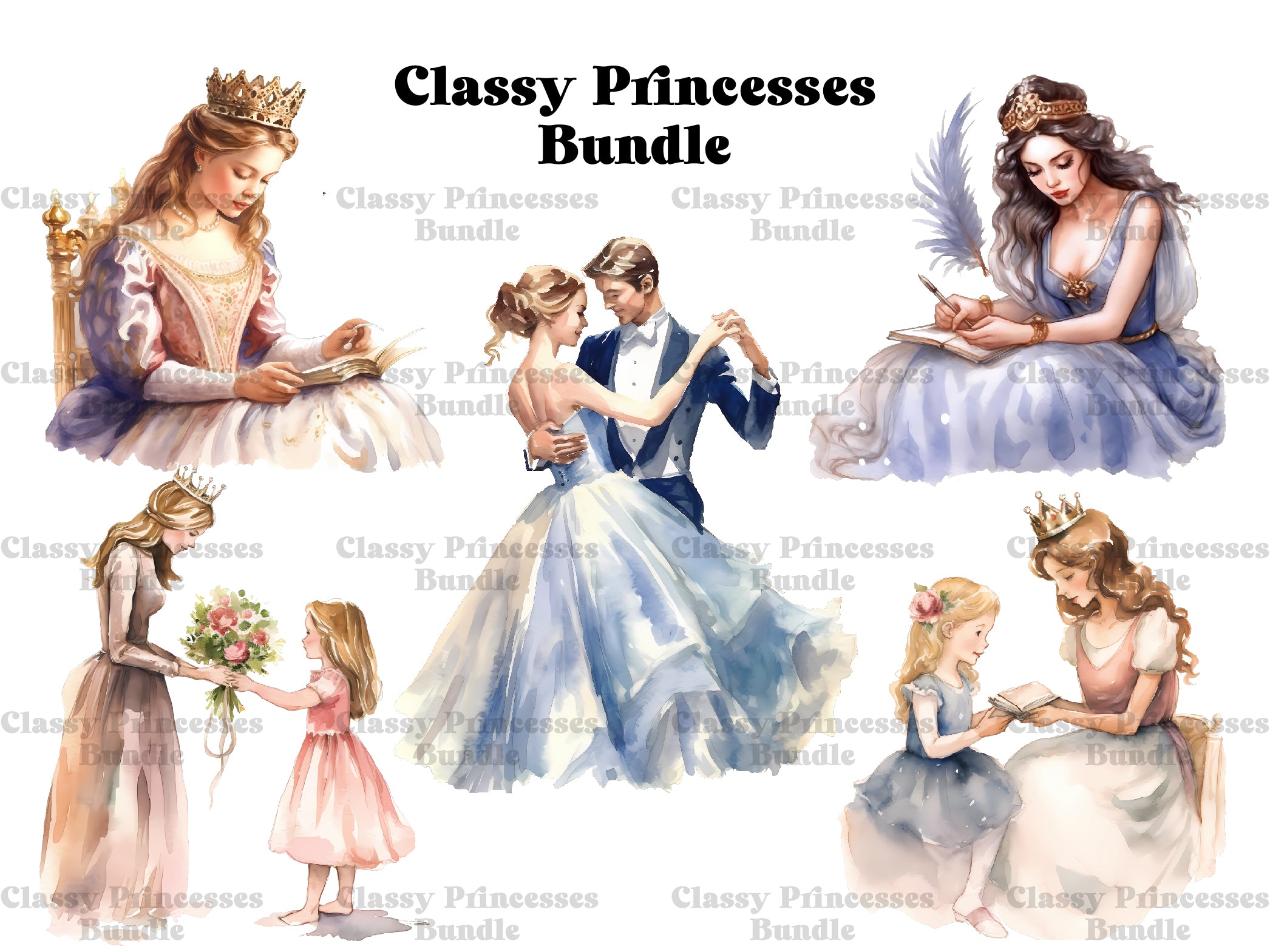 Classy Princesses Clipart - CraftNest