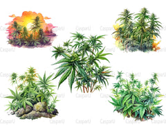 Cannabis Plants Clipart - CraftNest