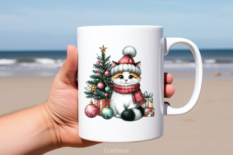 Christmas Cat Clipart Bundle 6 - CraftNest - Digital Crafting and Art