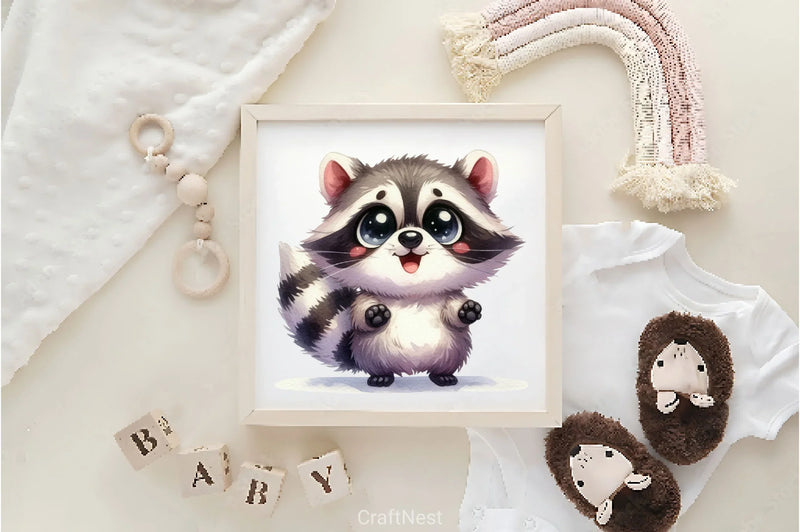 Cute Cartoon Raccoon Clipart Bundle - CraftNest - Digital Crafting and Art