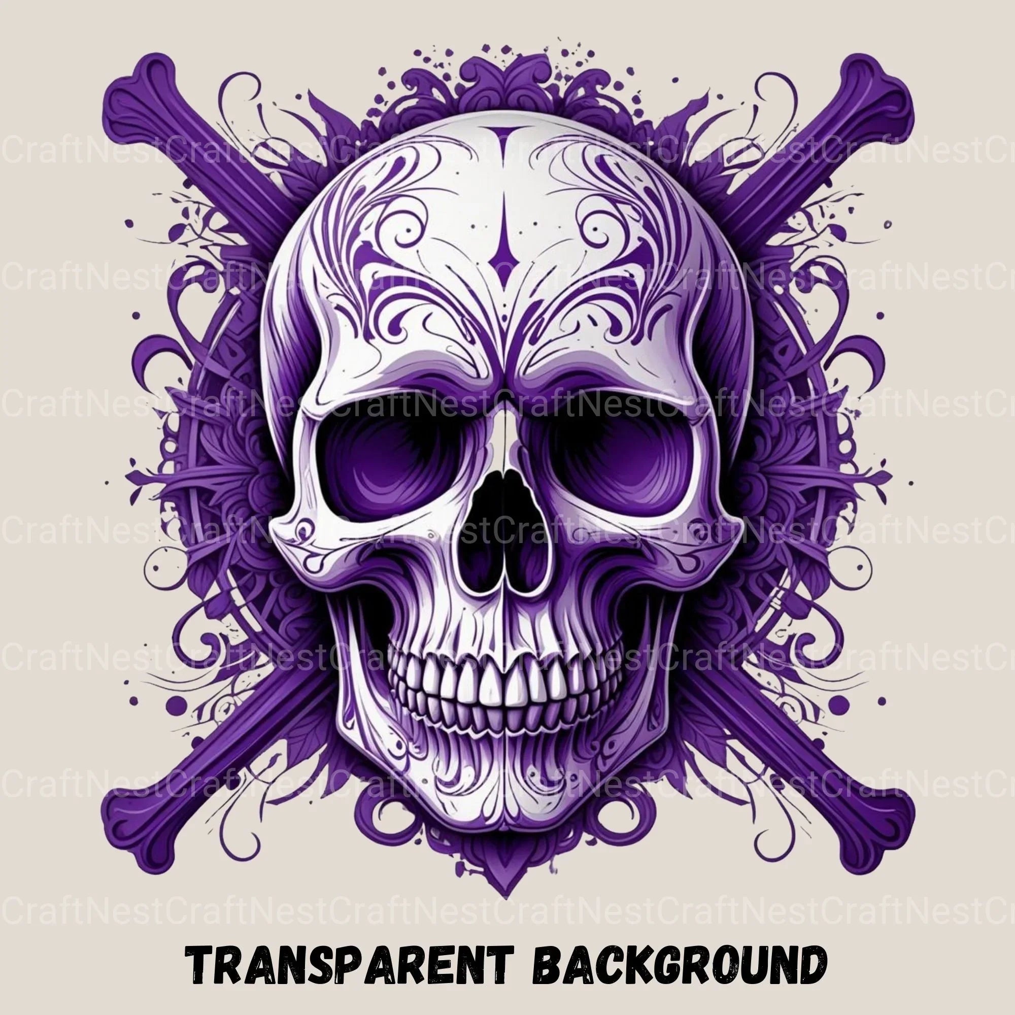 Skulls In Purple Clipart Bundle - CraftNest - Digital Crafting and Art