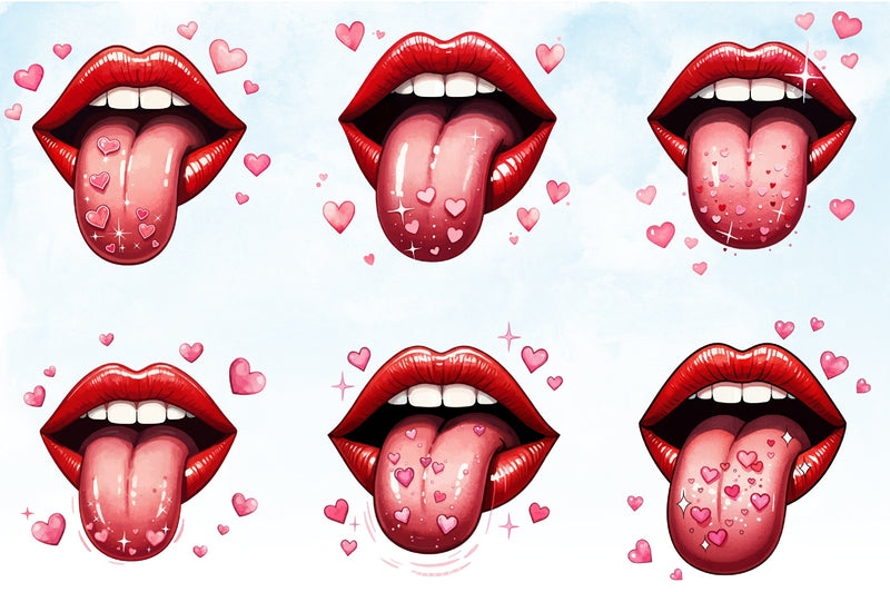 Sexy Lips Valentine Clipart Bundle - CraftNest - Digital Crafting and Art