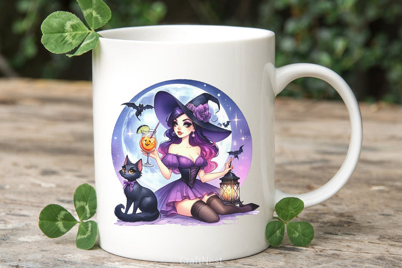 Halloween Witch Girl Clipart Bundle 4 - CraftNest - Digital Crafting and Art