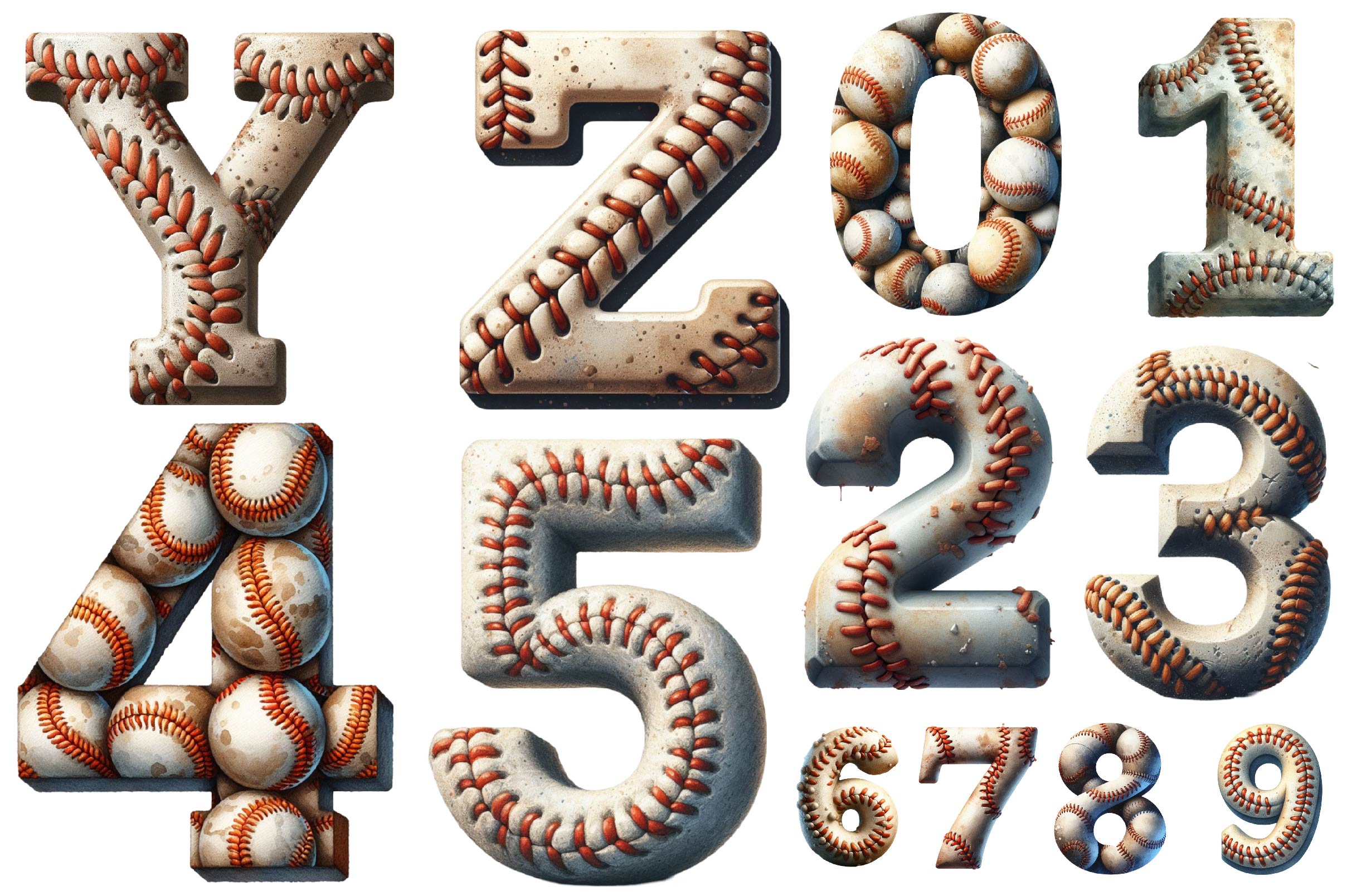 Baseball Dirty Alphabet Clipart Bundle - CraftNest - Digital Crafting and Art