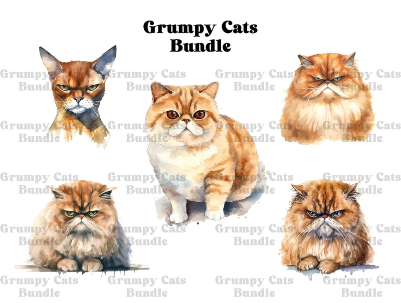 Grumpy Cats Clipart - CraftNest