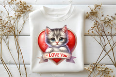 Love You Cat Valentine's Day Clipart Bundle 8 - CraftNest - Digital Crafting and Art