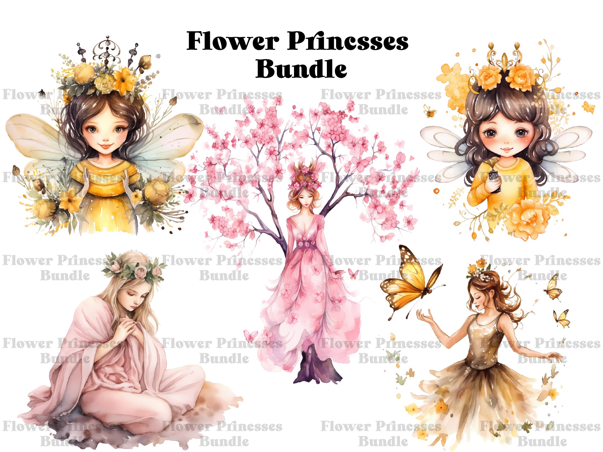 Flower Princesses Clipart - CraftNest