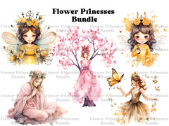 Flower Princesses Clipart - CraftNest