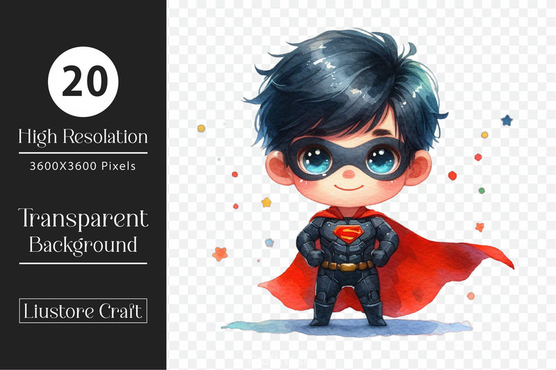 Little Kids Superhero Clipart Bundle - CraftNest - Digital Crafting and Art