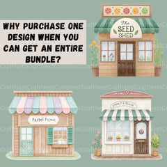 Village Shops Spring Clipart Bundle - CraftNest - Digital Crafting and Art
