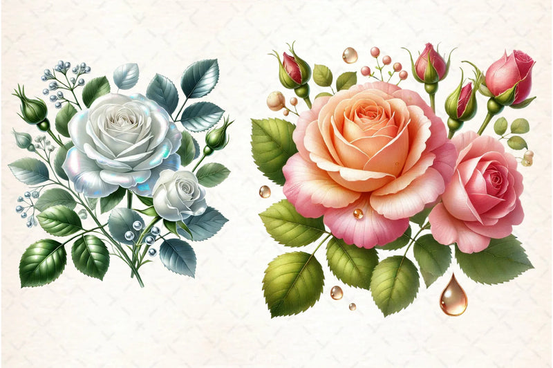 Spring Rose Flower Clipart Bundle 2 - CraftNest - Digital Crafting and Art