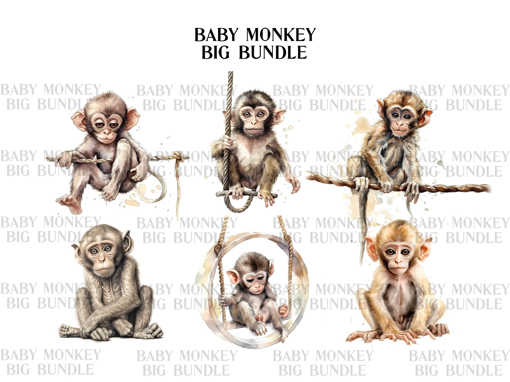 Baby Monkey Clipart - CraftNest