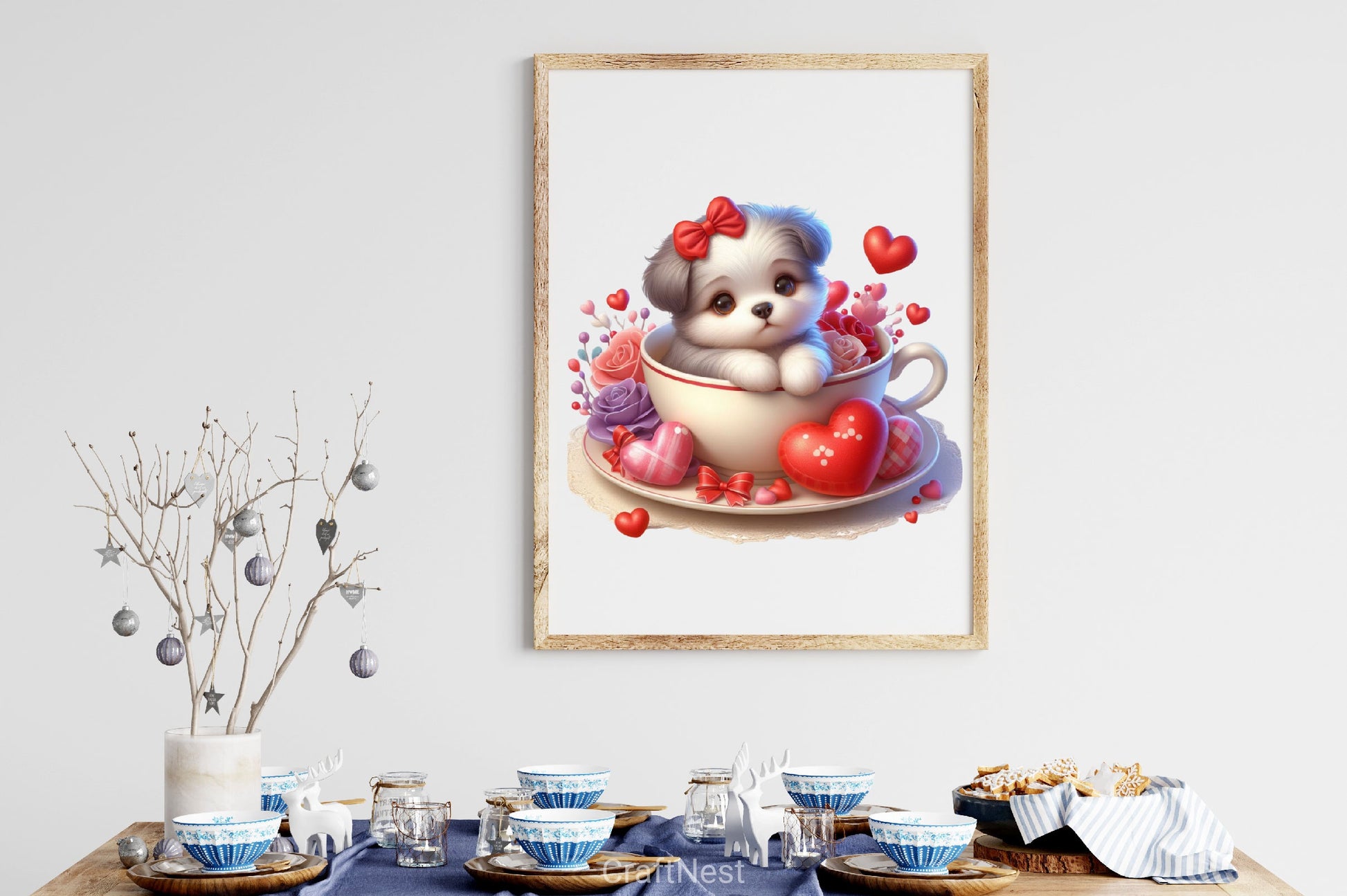 Valentine's Day Dog in Tea Cup Clipart Bundle - CraftNest - Digital Crafting and Art