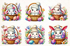 Easter Bunnies Clipart Bundle - CraftNest - Digital Crafting and Art