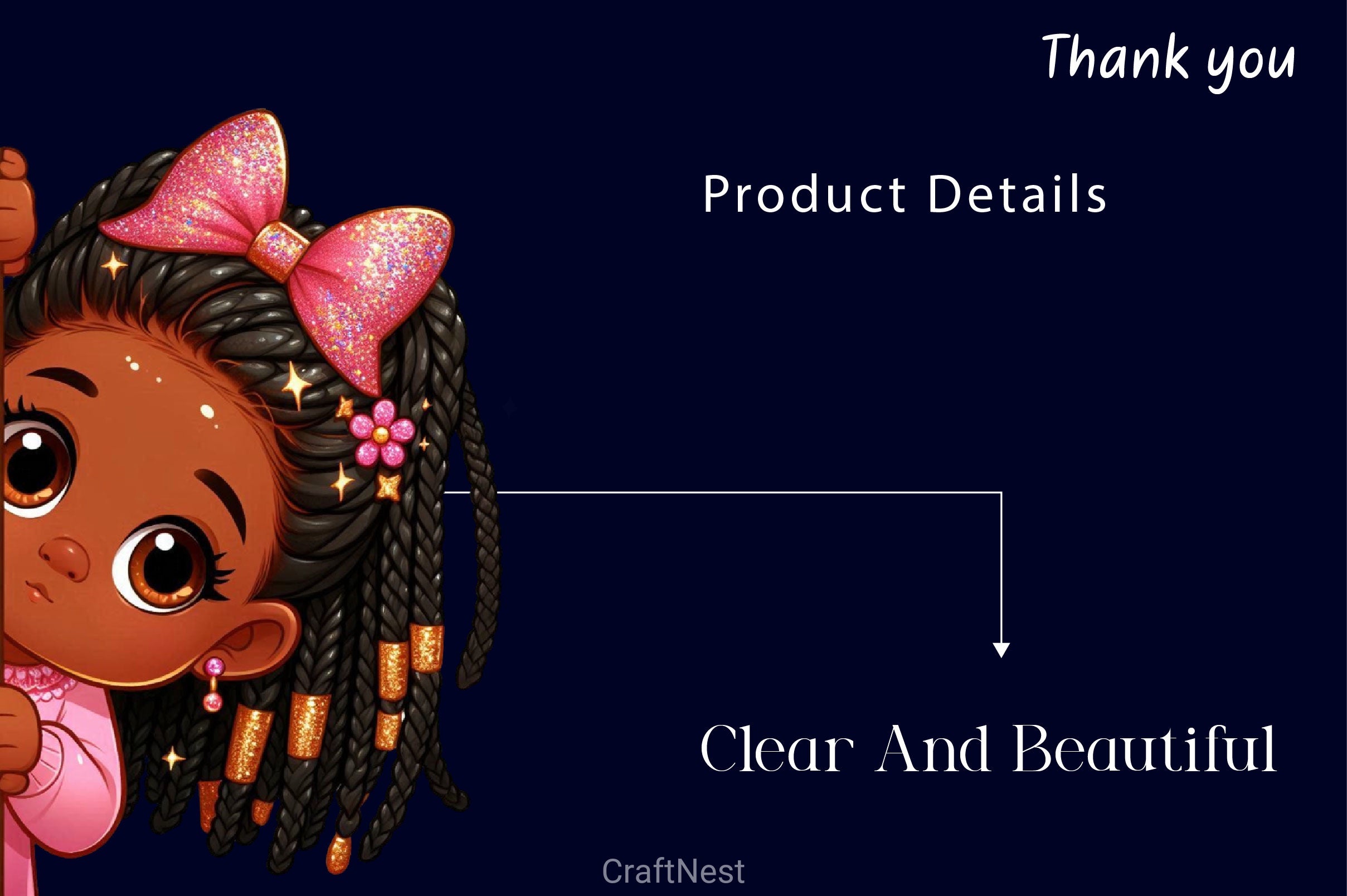 Peeking African American Little Girl Clipart Bundle 2 - CraftNest - Digital Crafting and Art