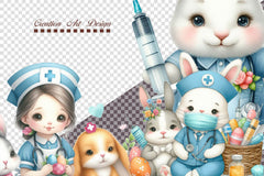 Easter Nurse Animals Clipart Bundle - CraftNest - Digital Crafting and Art