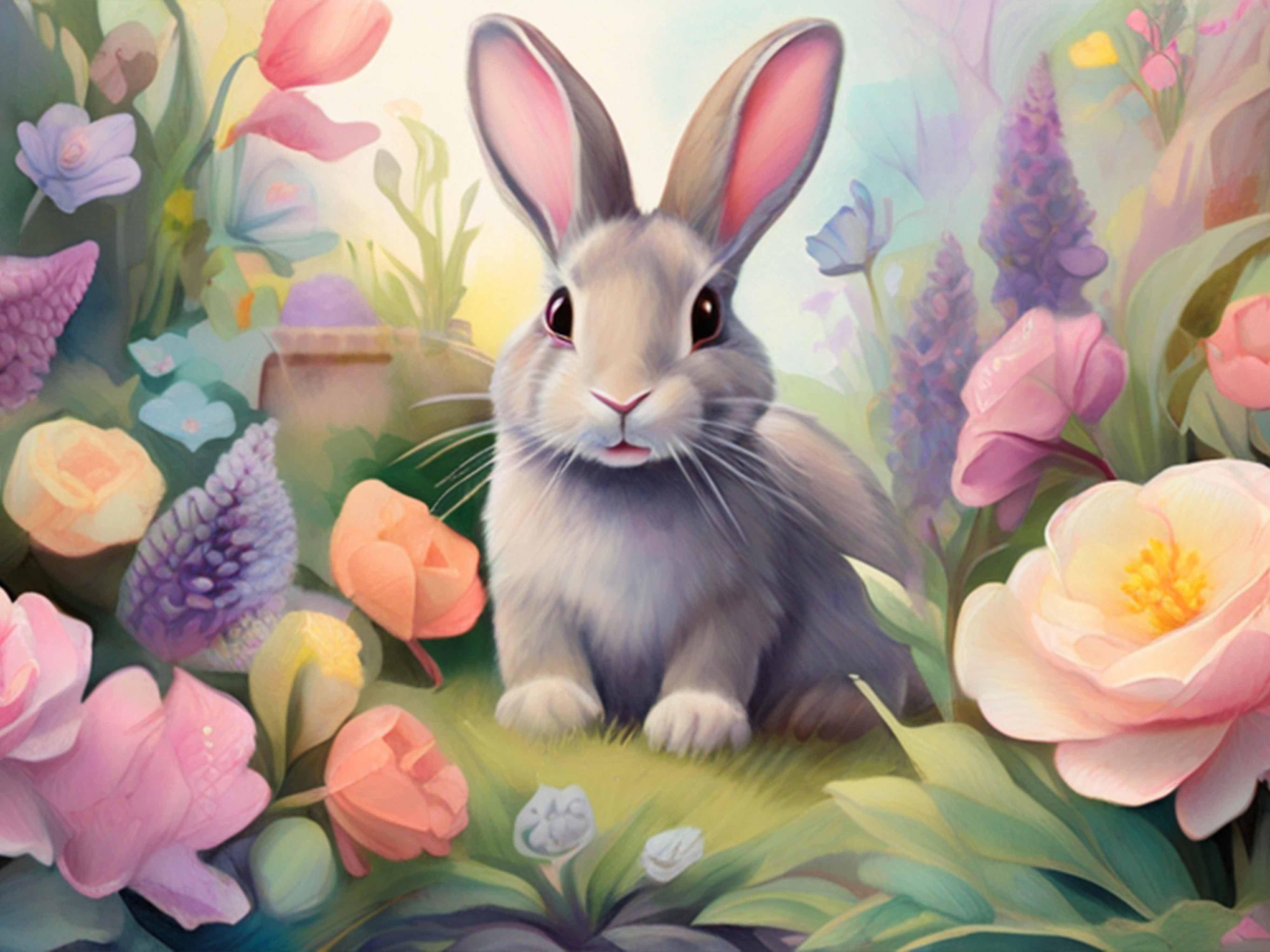 Easter Bunny Watercolor Seamless Pattern - CraftNest - Digital Crafting and Art