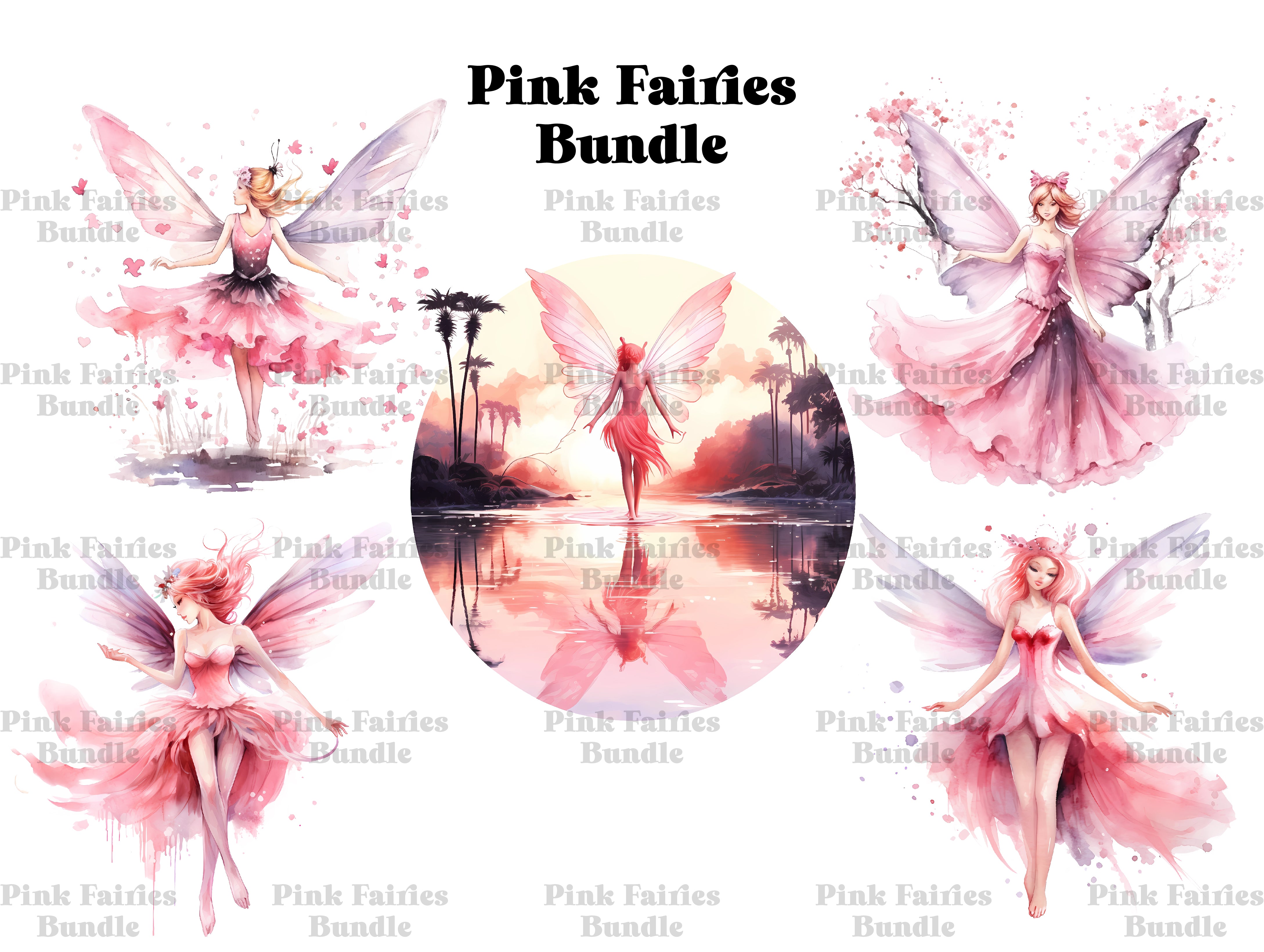 Pink Fairies Clipart - CraftNest