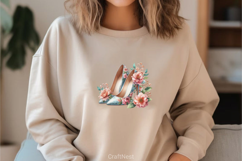 Vintage Floral Heels Clipart Bundle - CraftNest - Digital Crafting and Art