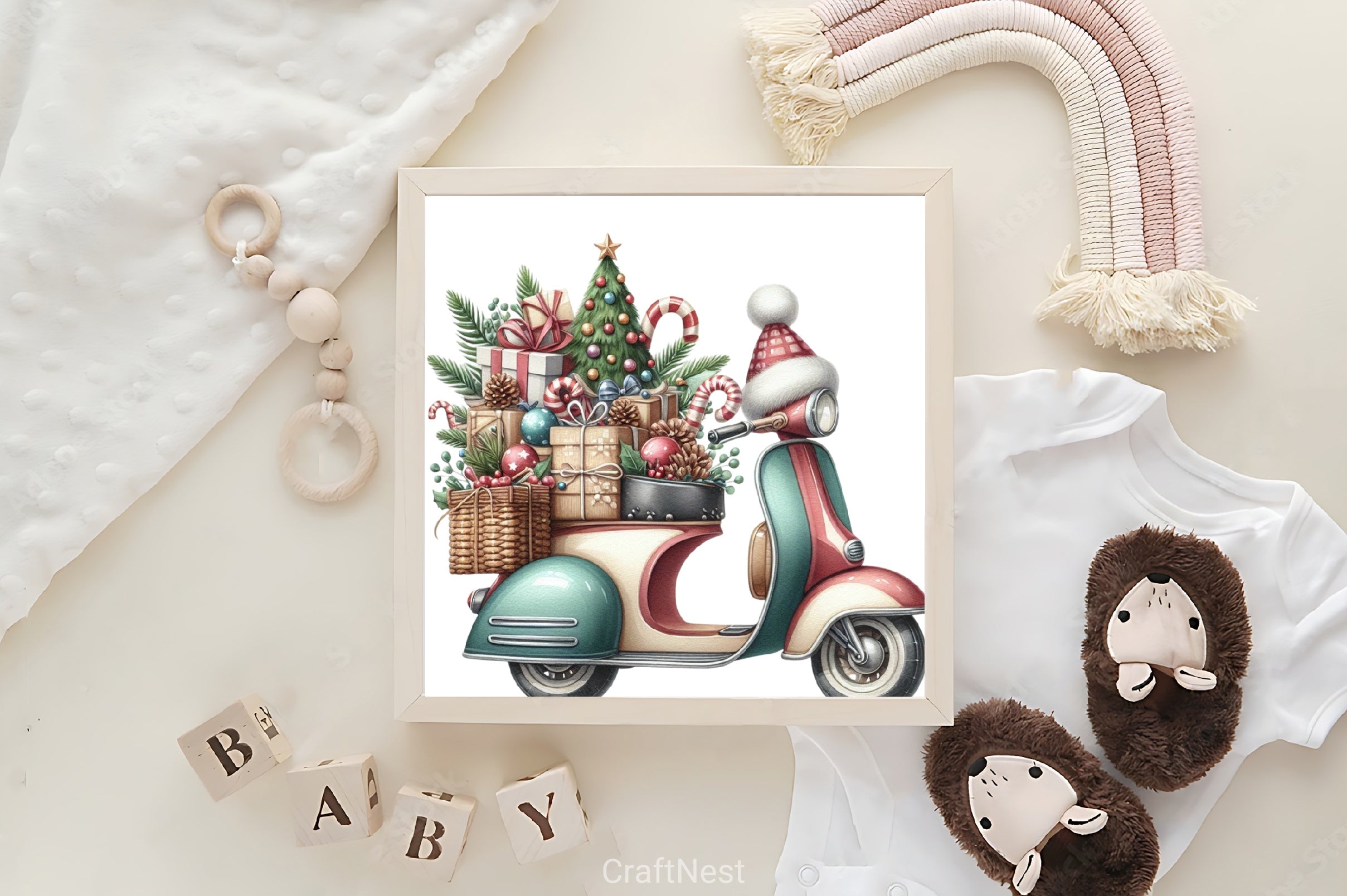 Christmas Scooter Clipart Bundle - CraftNest - Digital Crafting and Art