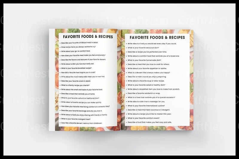 Food Prompts Book for Creative Inspiration - CraftNest - Digital Crafting and Art