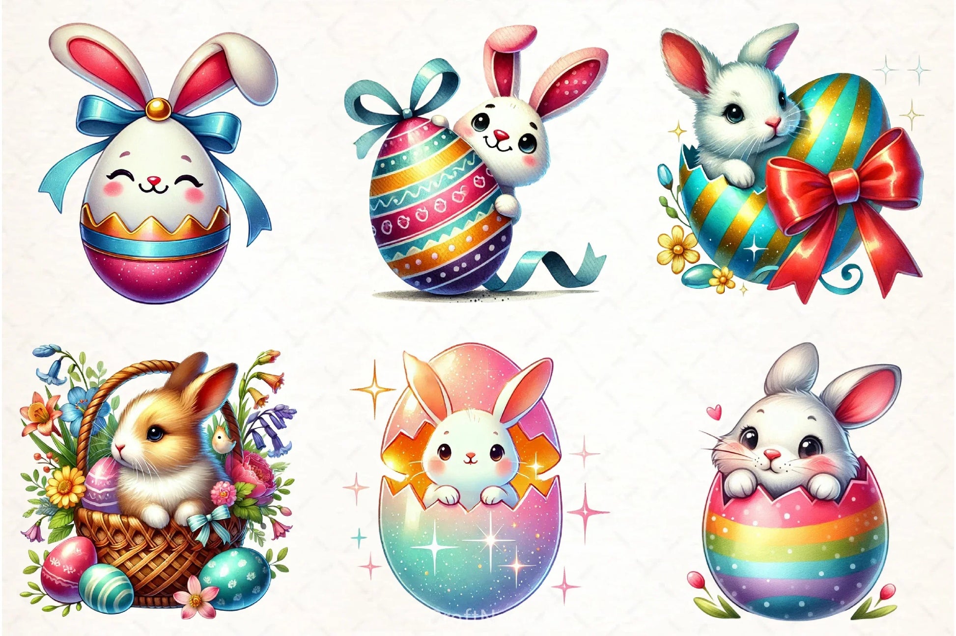 Easter Peeking Bunny Clipart Bundle - CraftNest - Digital Crafting and Art