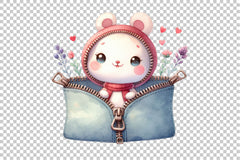 Cute Zipper Animal Clipart Bundle - CraftNest - Digital Crafting and Art