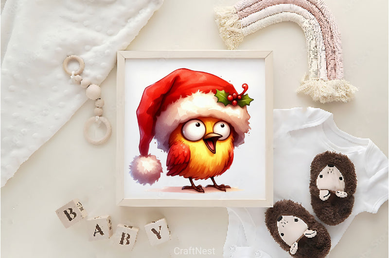 Christmas Birds Funny Birds Clipart Bundle - CraftNest - Digital Crafting and Art