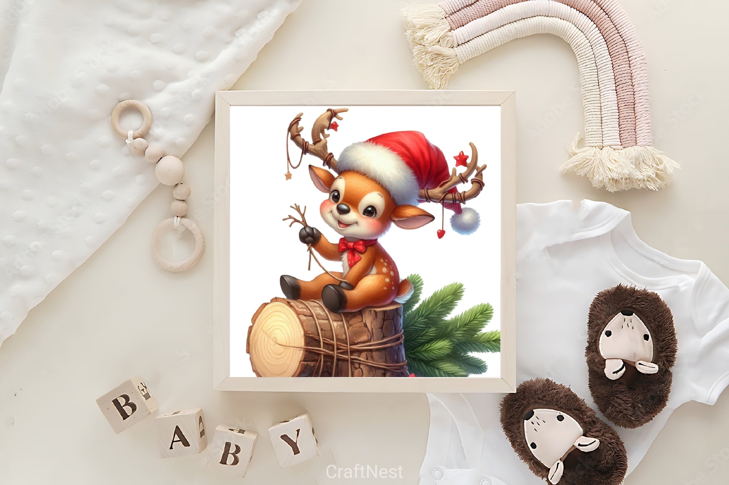 Funny Reindeer Christmas Clipart Bundle - CraftNest - Digital Crafting and Art