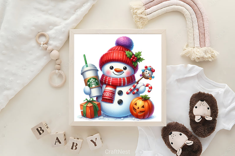 Christmas Snowman Clipart Bundle 16 - CraftNest - Digital Crafting and Art