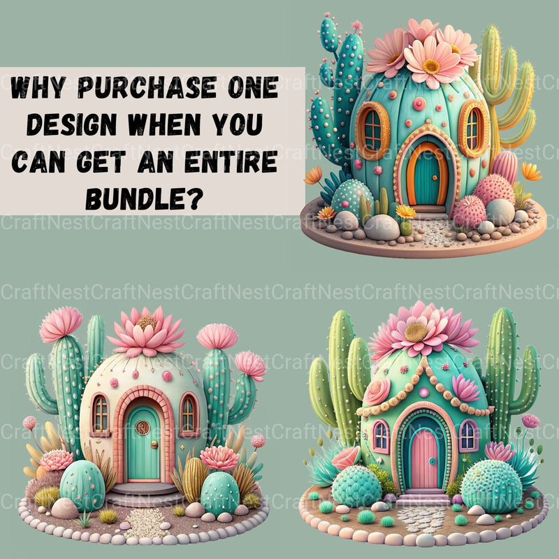 Cactus Houses Clipart Bundle - CraftNest - Digital Crafting and Art