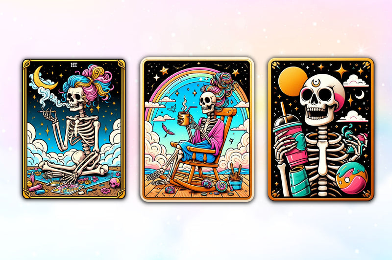 Funny Skeleton Tarot Card Clipart Bundle 2 - CraftNest - Digital Crafting and Art