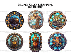 Stained Glass Steampunk Designs Clipart - CraftNest