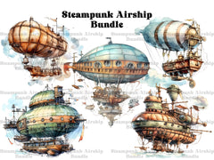 Steampunk Airship Clipart - CraftNest