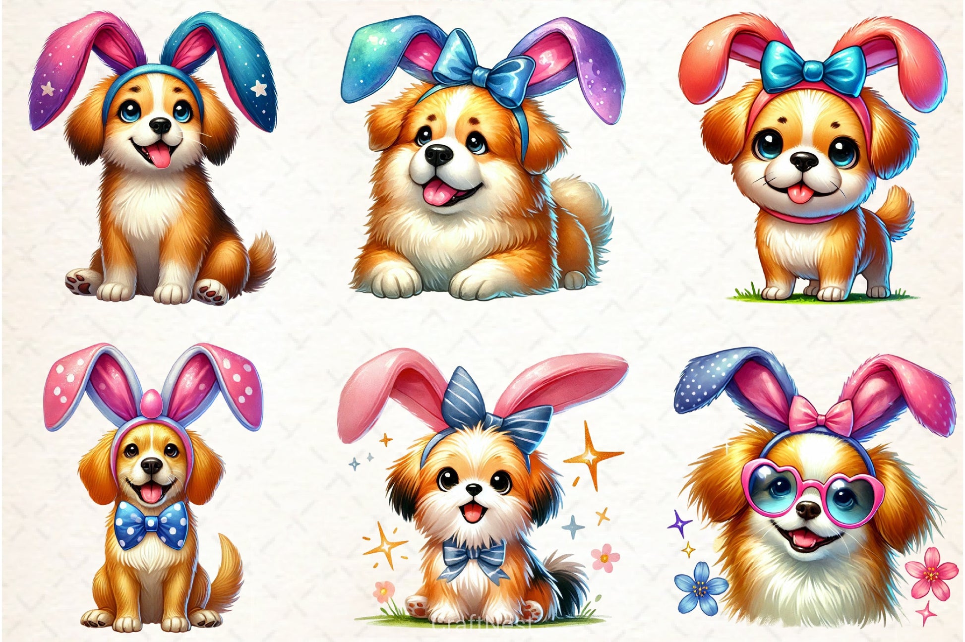 Easter Dogs Clipart Bundle - CraftNest - Digital Crafting and Art