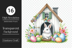 Easter Bunny House Clipart Bundle - CraftNest - Digital Crafting and Art