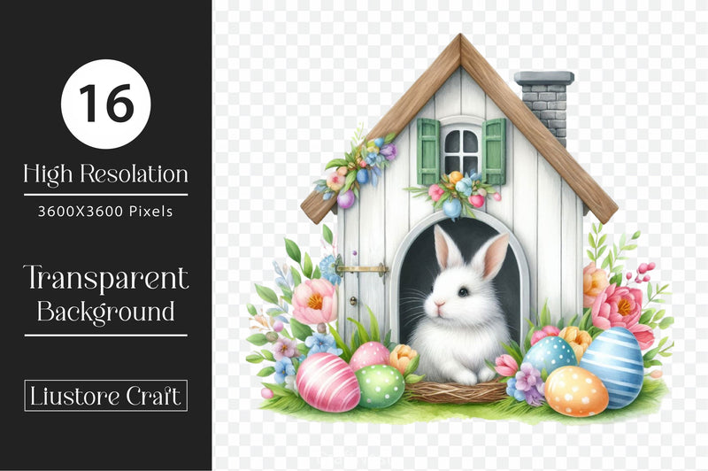 Easter Bunny House Clipart Bundle - CraftNest - Digital Crafting and Art