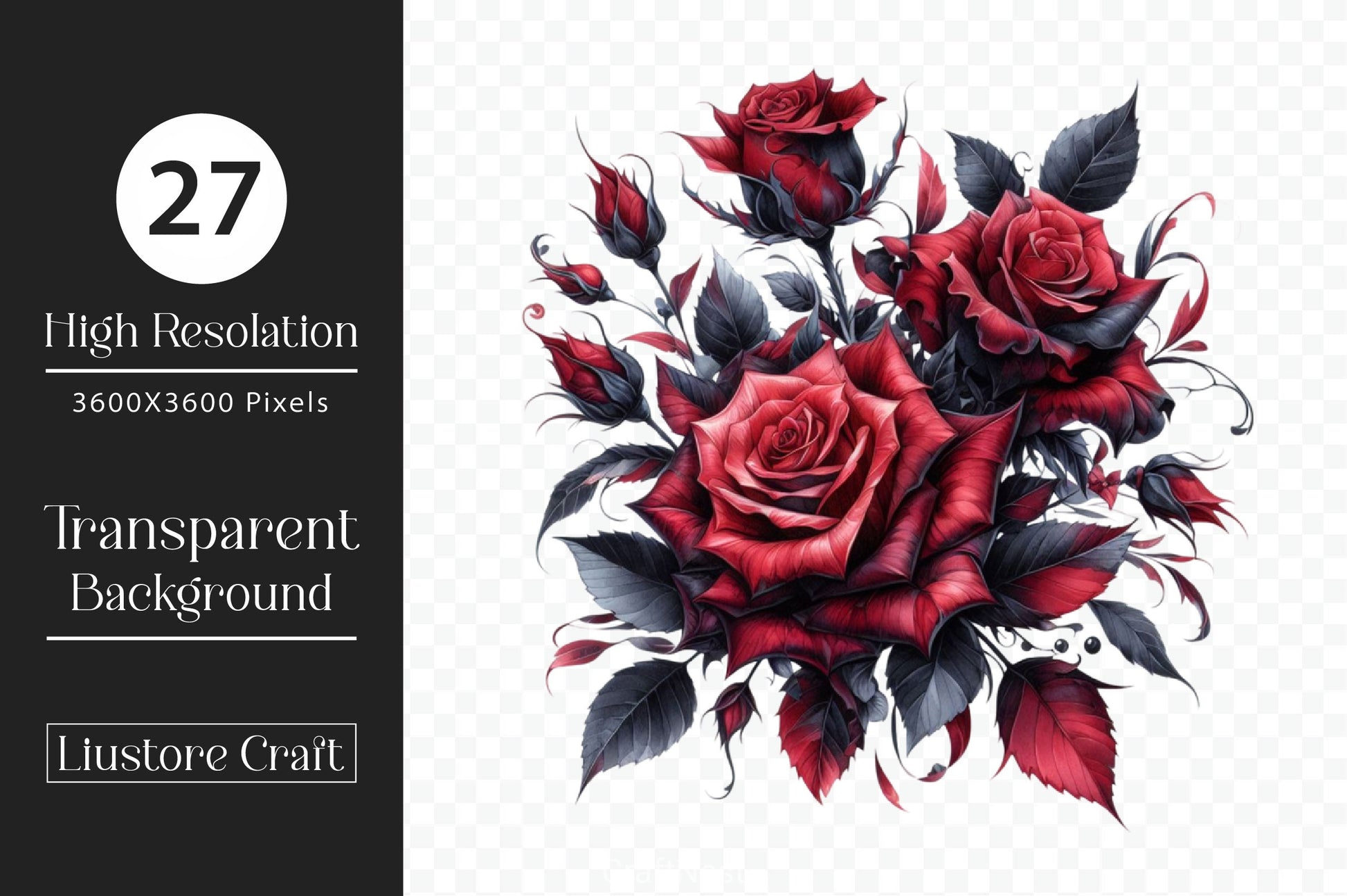 Gothic Flower Bouquet Clipart Bundle - CraftNest - Digital Crafting and Art