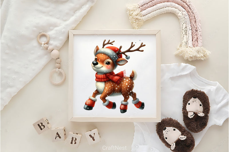 Funny Christmas Reindeer Clipart Bundle 6 - CraftNest - Digital Crafting and Art