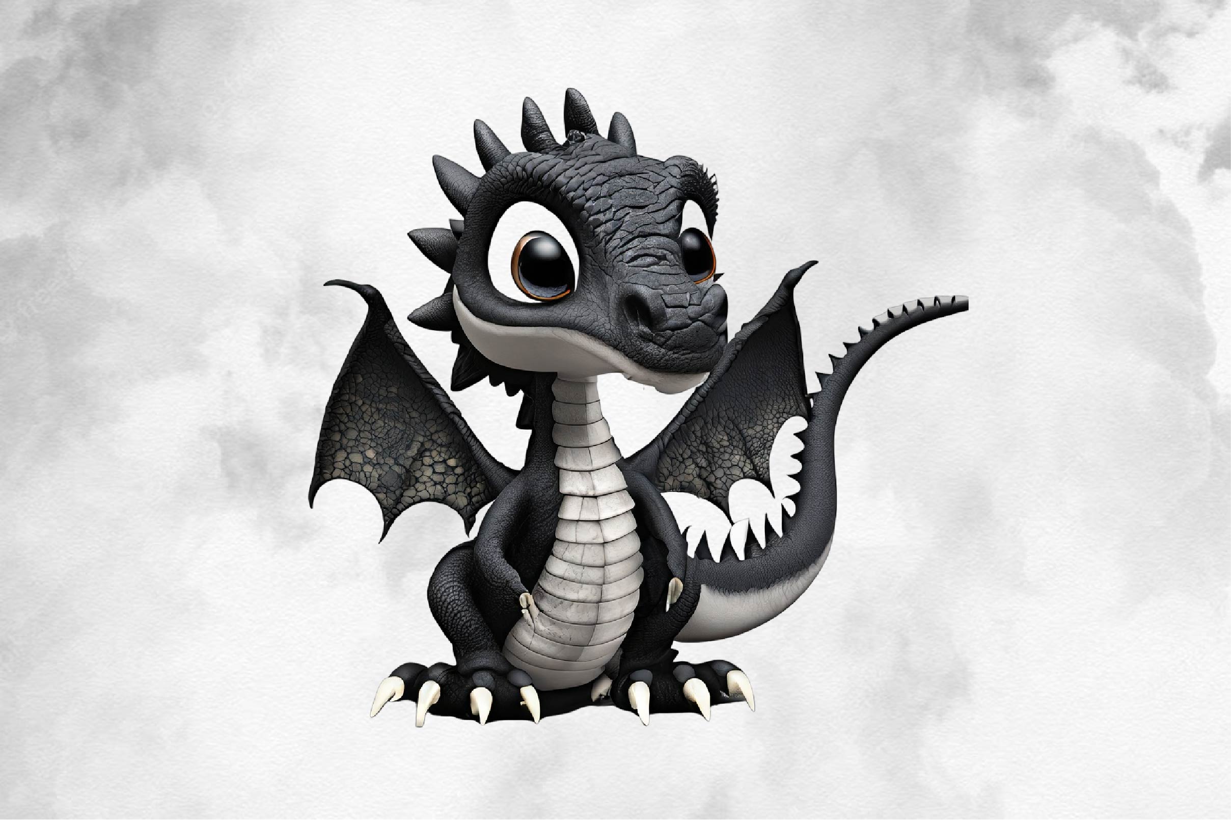 Baby Black Dragon Clipart Bundle - CraftNest - Digital Crafting and Art