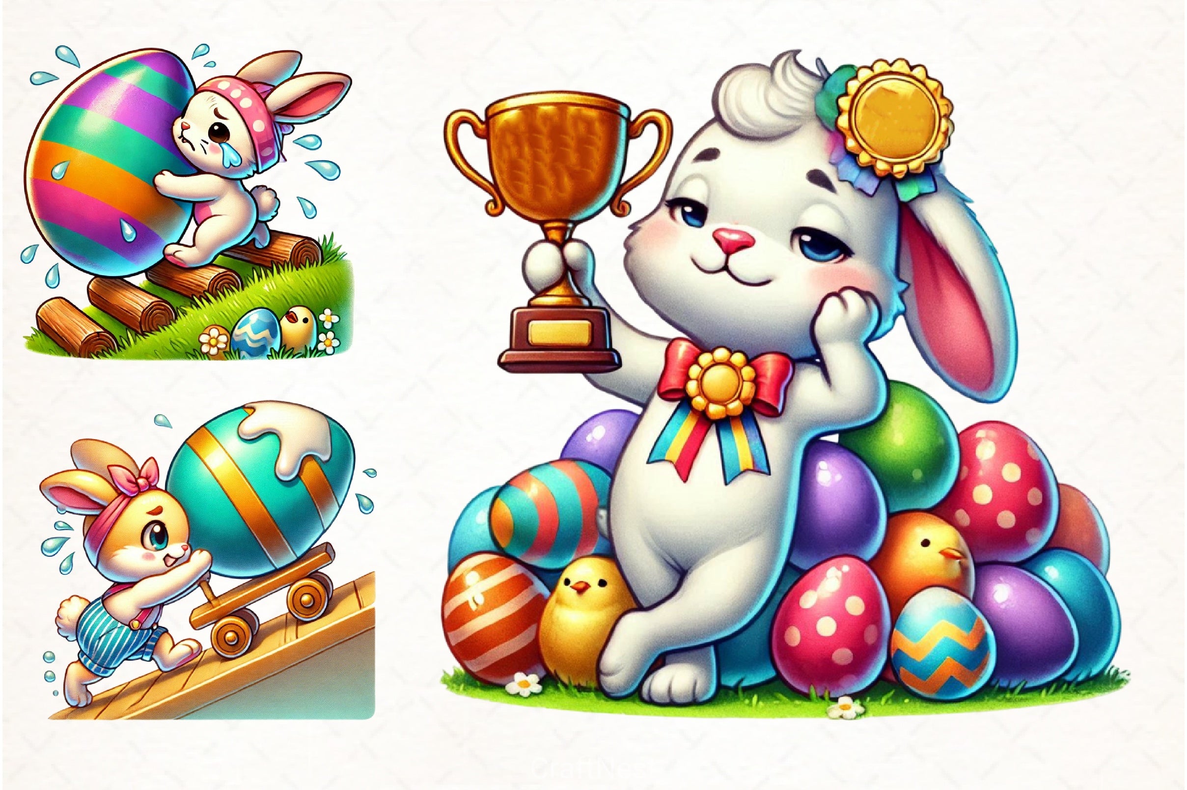 Easter Bunny Clipart Bundle - CraftNest - Digital Crafting and Art