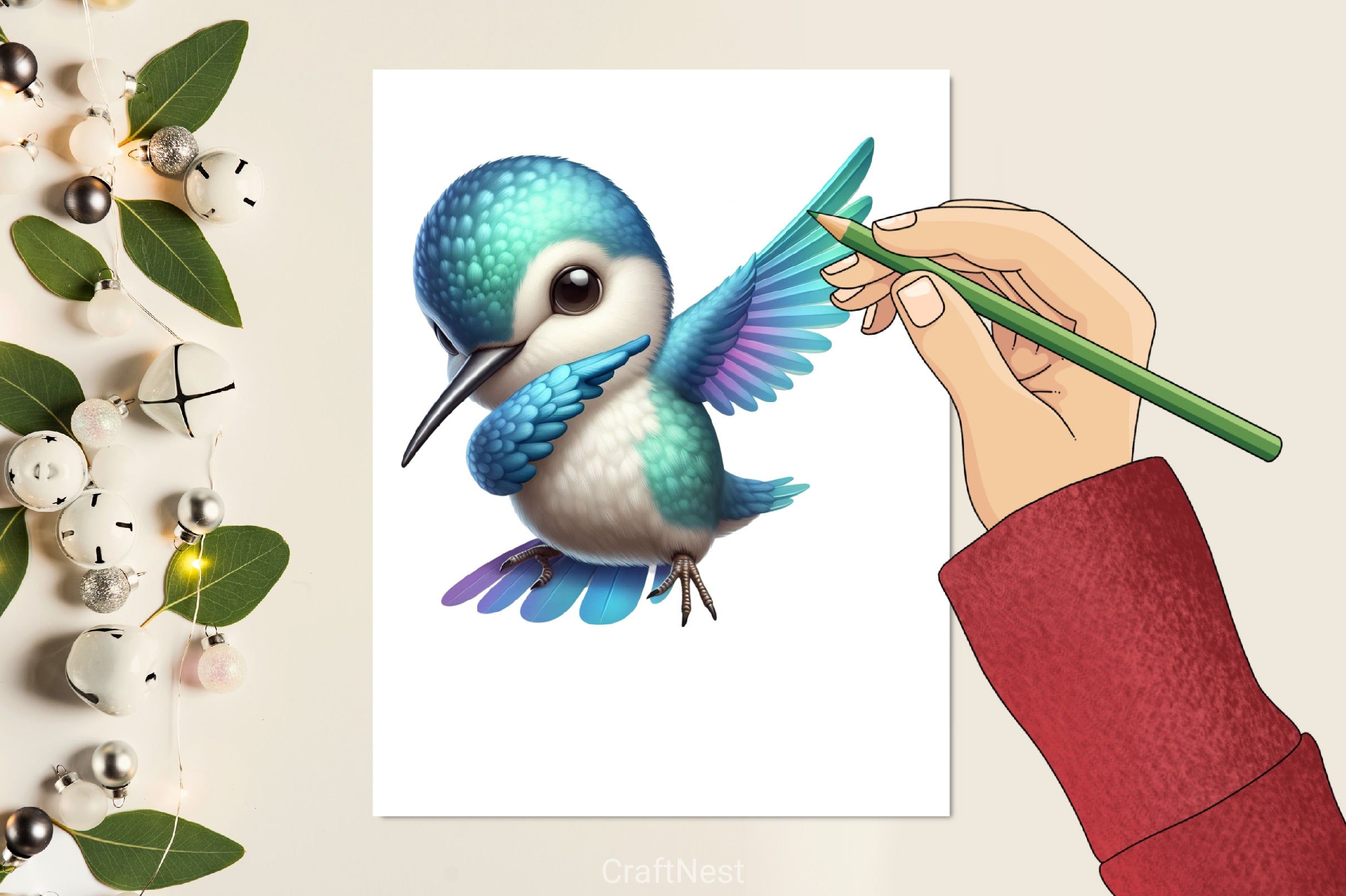Cute Dabbing Hummingbird Clipart Bundle - CraftNest - Digital Crafting and Art