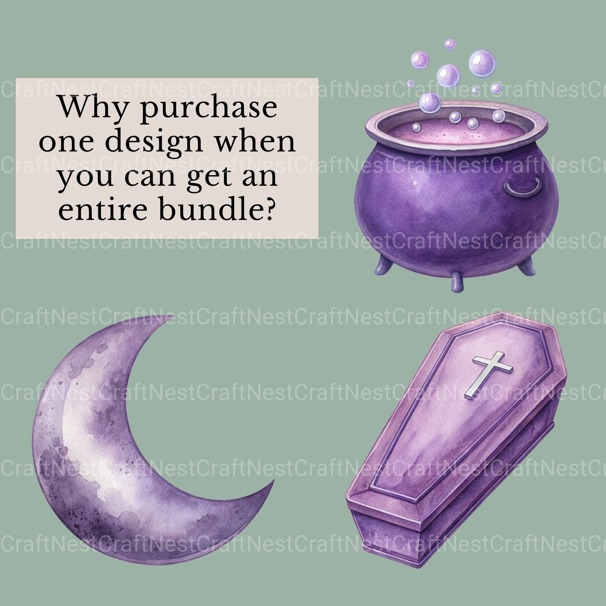 Halloween Purple Clipart Bundle - CraftNest - Digital Crafting and Art