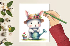 Bunny Flowers Clipart Bundle - CraftNest - Digital Crafting and Art