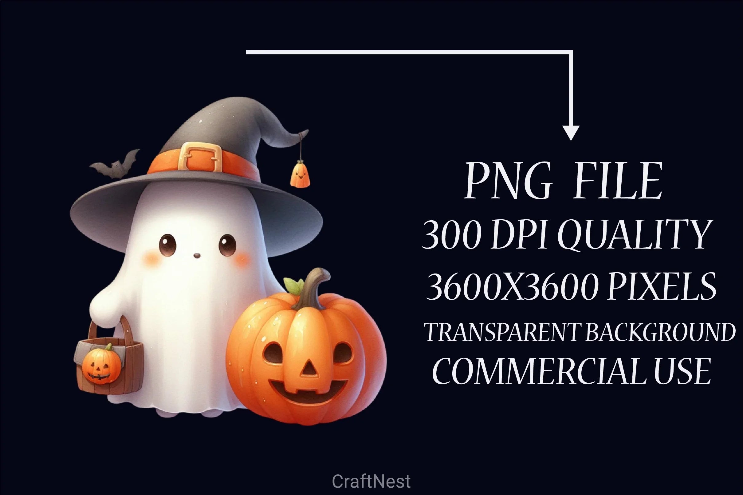 Spooky Ghost Halloween Clipart Bundle - CraftNest - Digital Crafting and Art