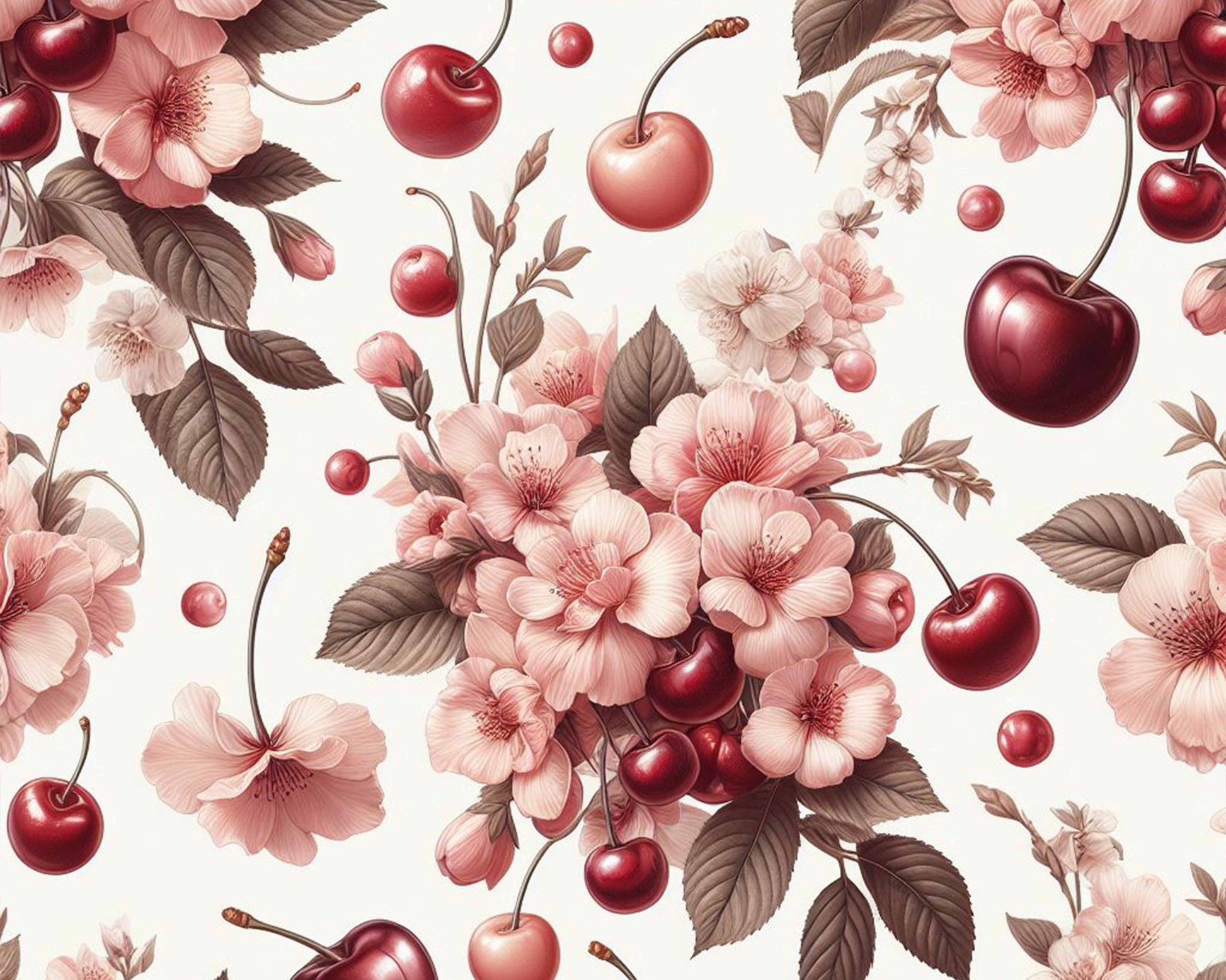 Cherry Seamless Digital Paper - CraftNest - Digital Crafting and Art