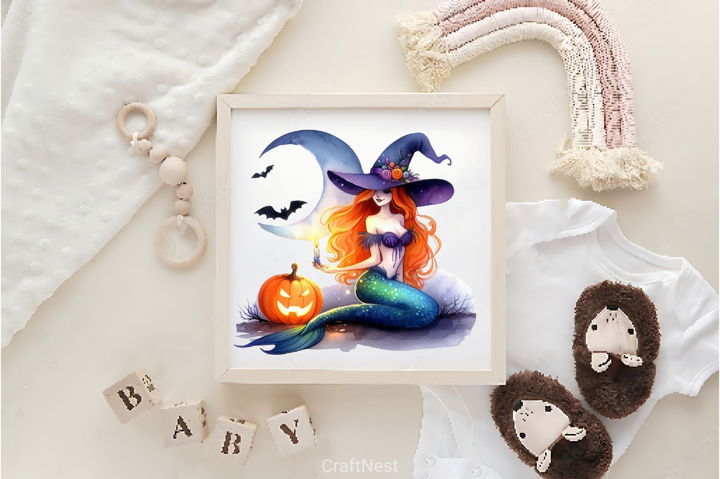 Halloween Mystical Mermaid Girl Clipart Bundle 2 - CraftNest - Digital Crafting and Art