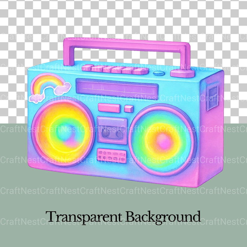 Neon Retro 1 Clipart Bundle - CraftNest - Digital Crafting and Art