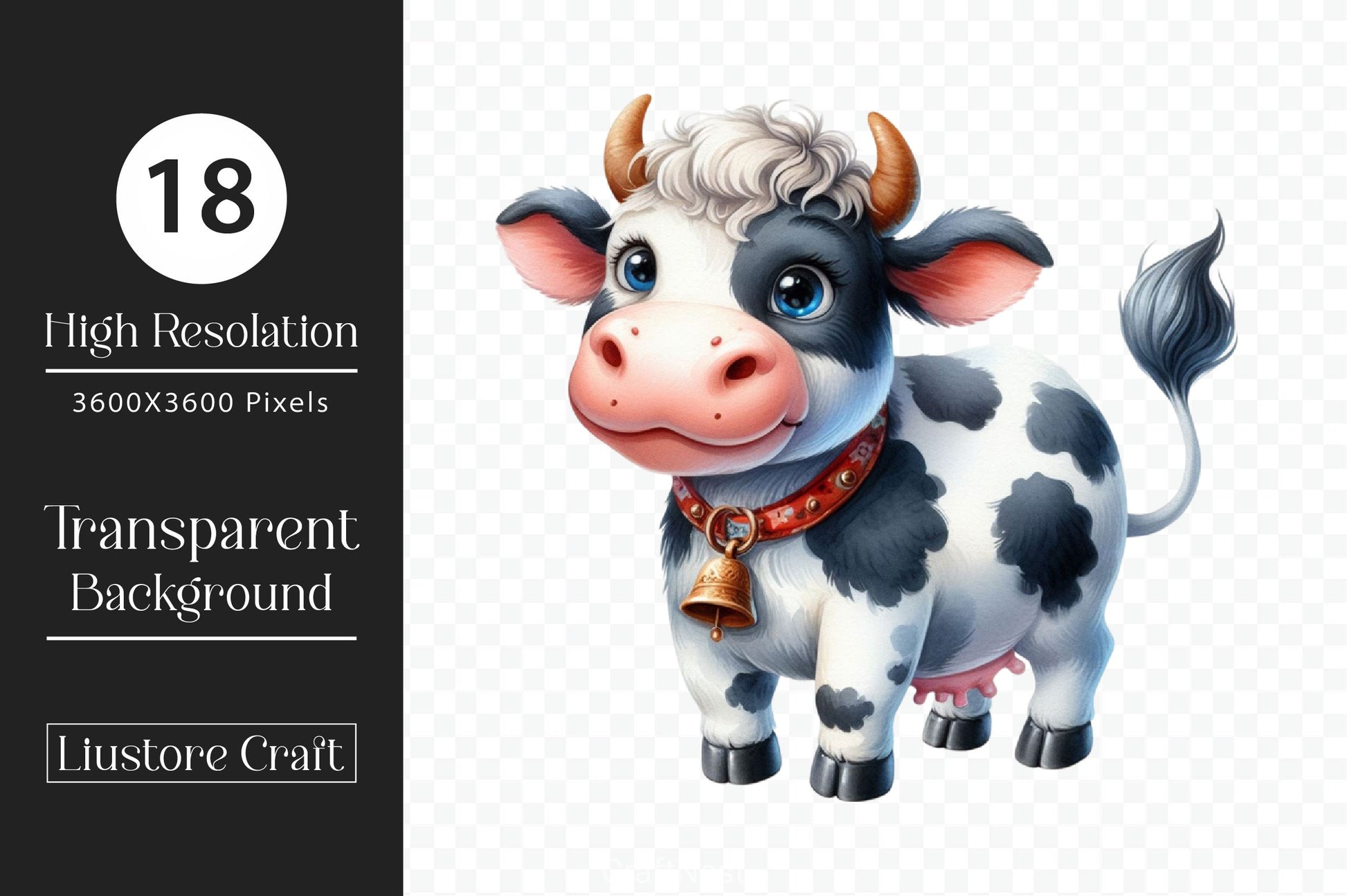Funny Cute Cow Clipart Bundle - CraftNest - Digital Crafting and Art